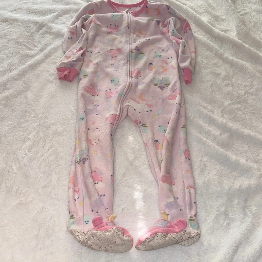 Kids Headquarters Pink Footies One Pieces Cozy Sleepwear 4T